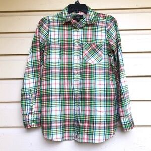 J.Crew Perfect Boyfriend Tartan Button Down Shirt
